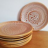 8 assiettes plates Niderviller Fauve