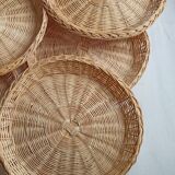 Wall composition of vintage baskets