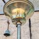 Suspension vintage rotin et verre fumé gravé – années 70
