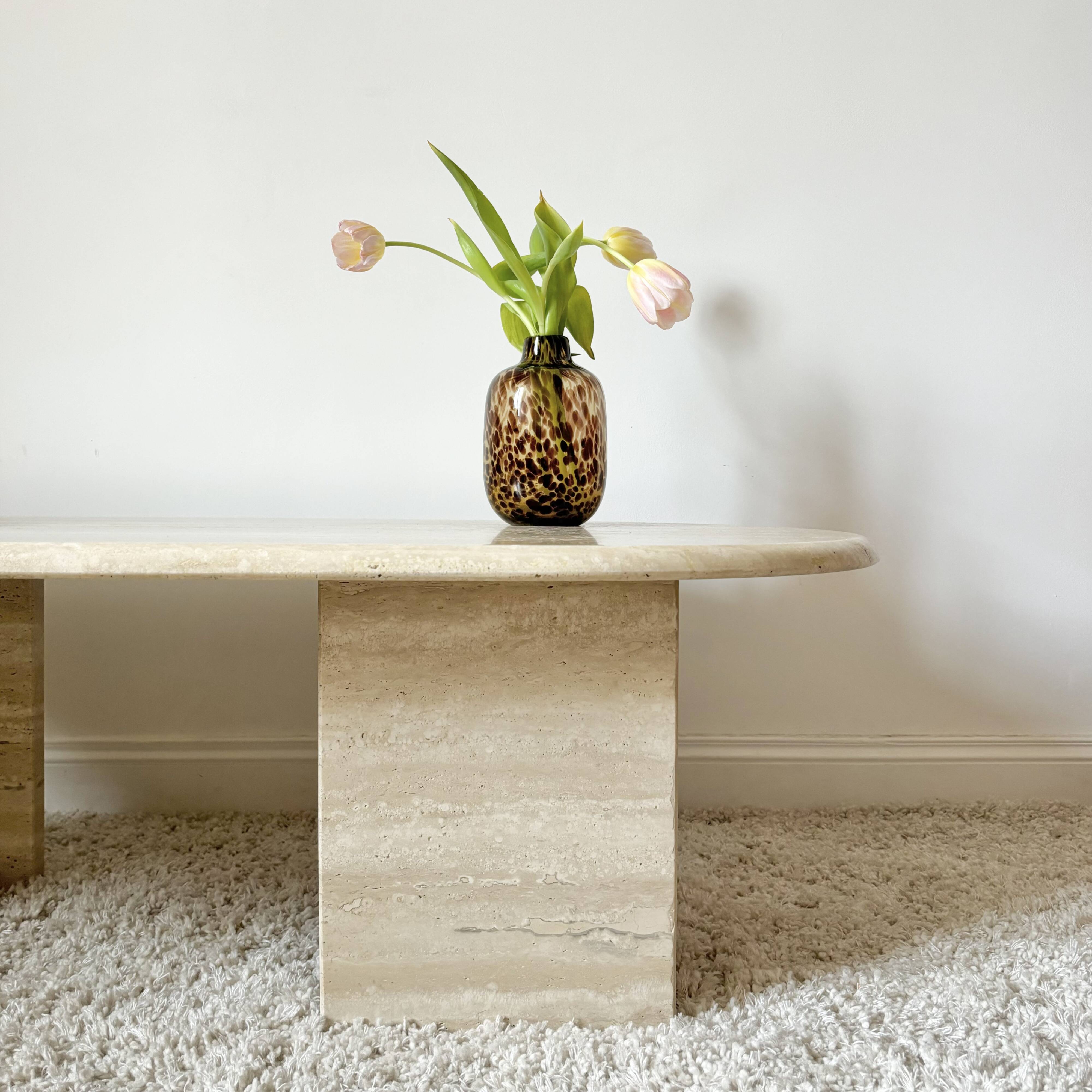 Travertine coffee table
