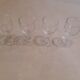 Set of 4 small stemmed glasses for strong alcohol.
