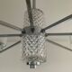 Vintage Italian chandelier from the 60s in chromed metal and glass