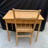 Desk and its vintage bamboo chair