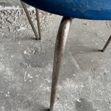 Set of 2 blue wooden Dot stools model 3170 by Arne Jacobsen for Fritz Hansen, 1974