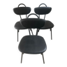 Lot de 3 chaises vintage skaï