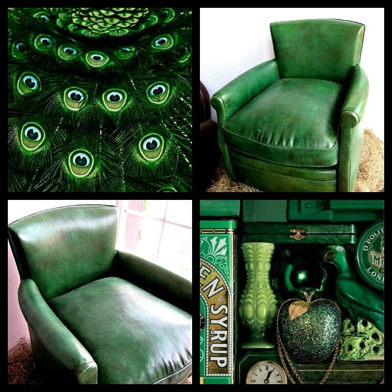 Green club armchair
