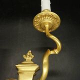Pair of large Louis XVI style wall lights from the 19th century - gilded bronze