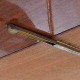 Serving table and rolling bar with drop leaves featuring floral marquetry decoration.