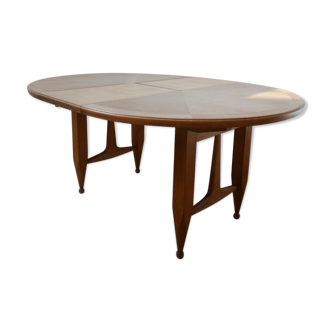 Guillerme et Chambron oak circular extendable dining table