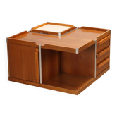 Table basse vintage en noyer Tanganyika, design Italie, années 1970