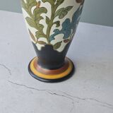 Large multicoloured floral vase in Royal Gouda Porcelain, Zuid Holland.