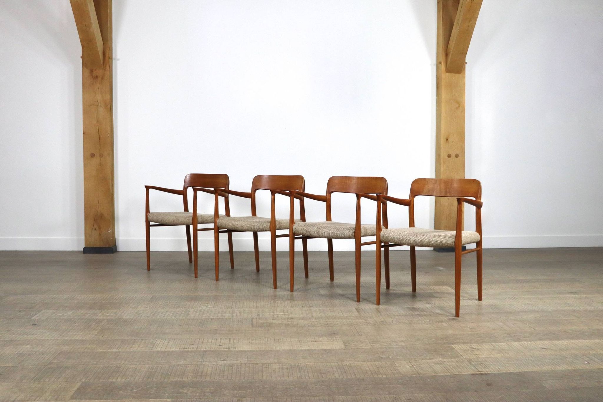 Set Of 4 Model 56 Dining Chairs In Oak By Niels Otto Møller, 1960s