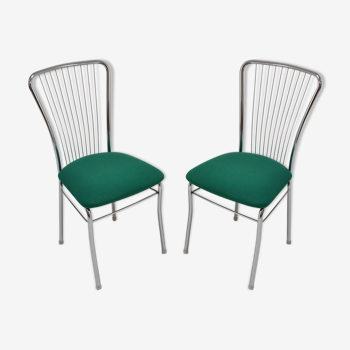 Paire de chaises chromées du milieu du siècle, Nowy Styl, vers les années 1980.