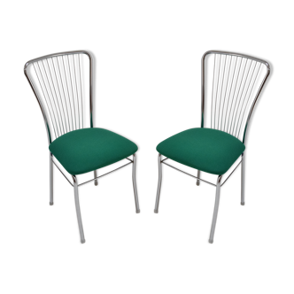 Paire de chaises chromées du milieu du siècle, Nowy Styl, vers les années 1980.