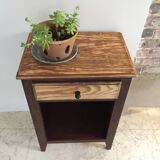 Vintage compass leg bedside cabinet
