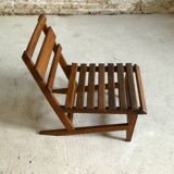 Pair of slatted armchairs, 1970