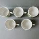 Lot de 5 tasses à café, décor torchon vert, années 70