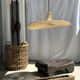 Small suspension, rattan luminaire in hat shape D:60cm