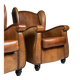 Set of 2 sheepskin club armchairs