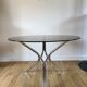 Dining / living table in chrome and smoked glass design 70s