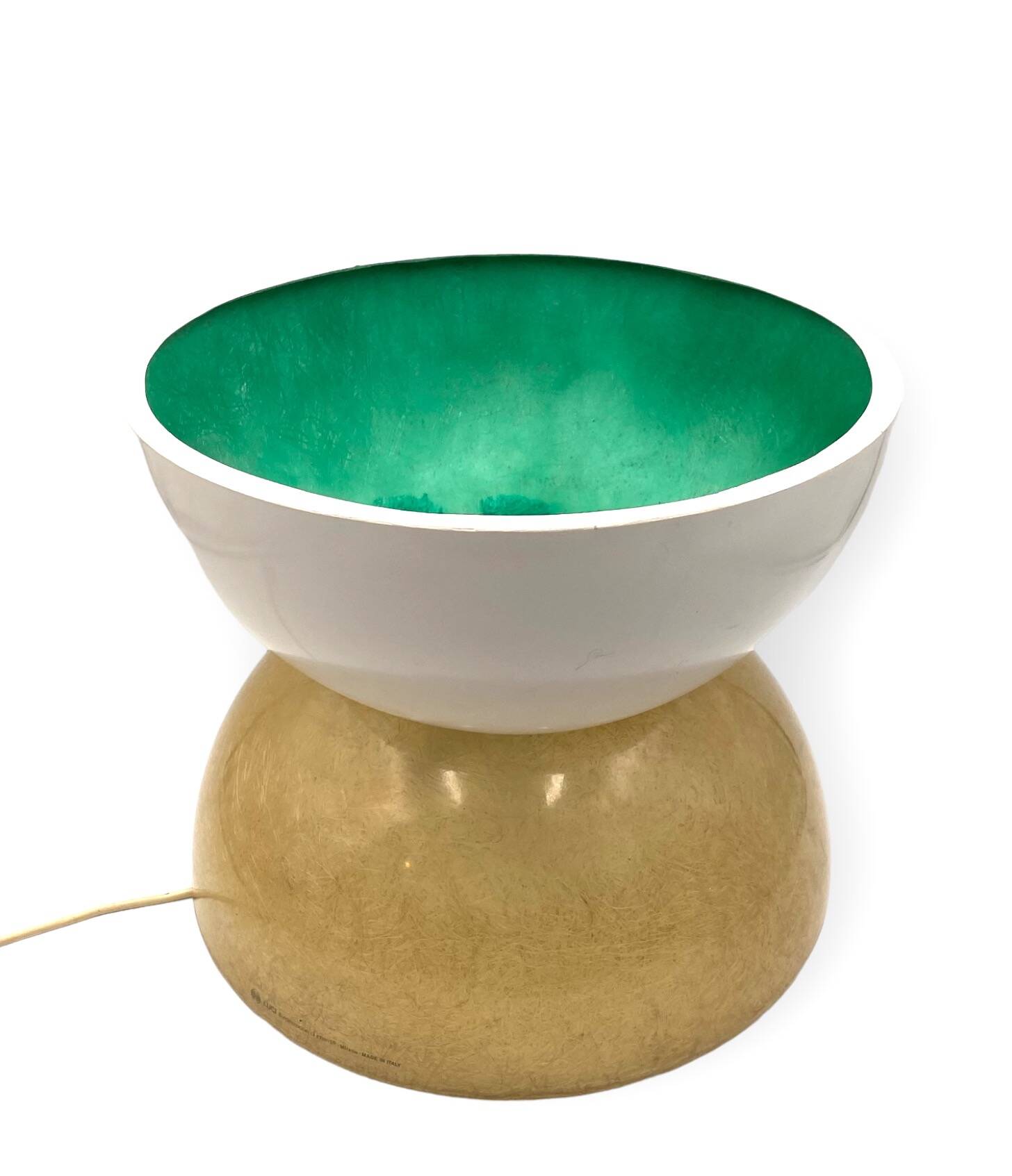 Planter / Pot fiberglass lamp, Luci Milano Italy, 1970s