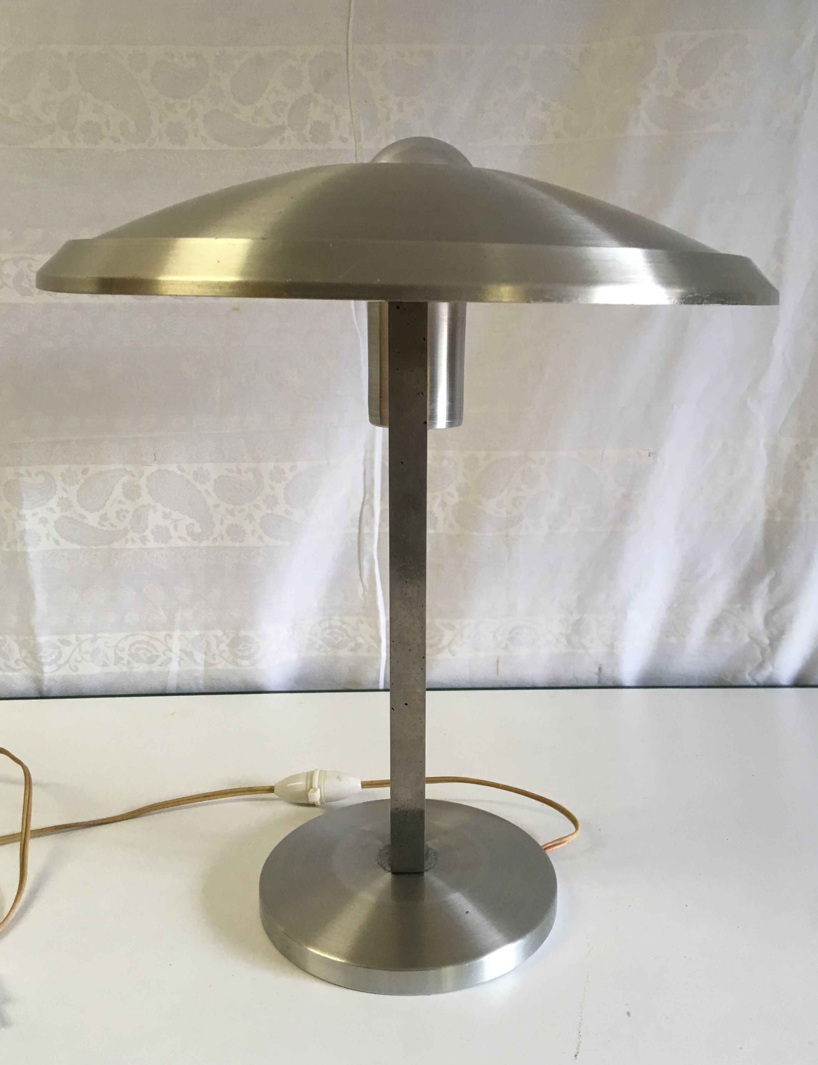 Aluminium "mushroom" desk lamp mid. 20th
