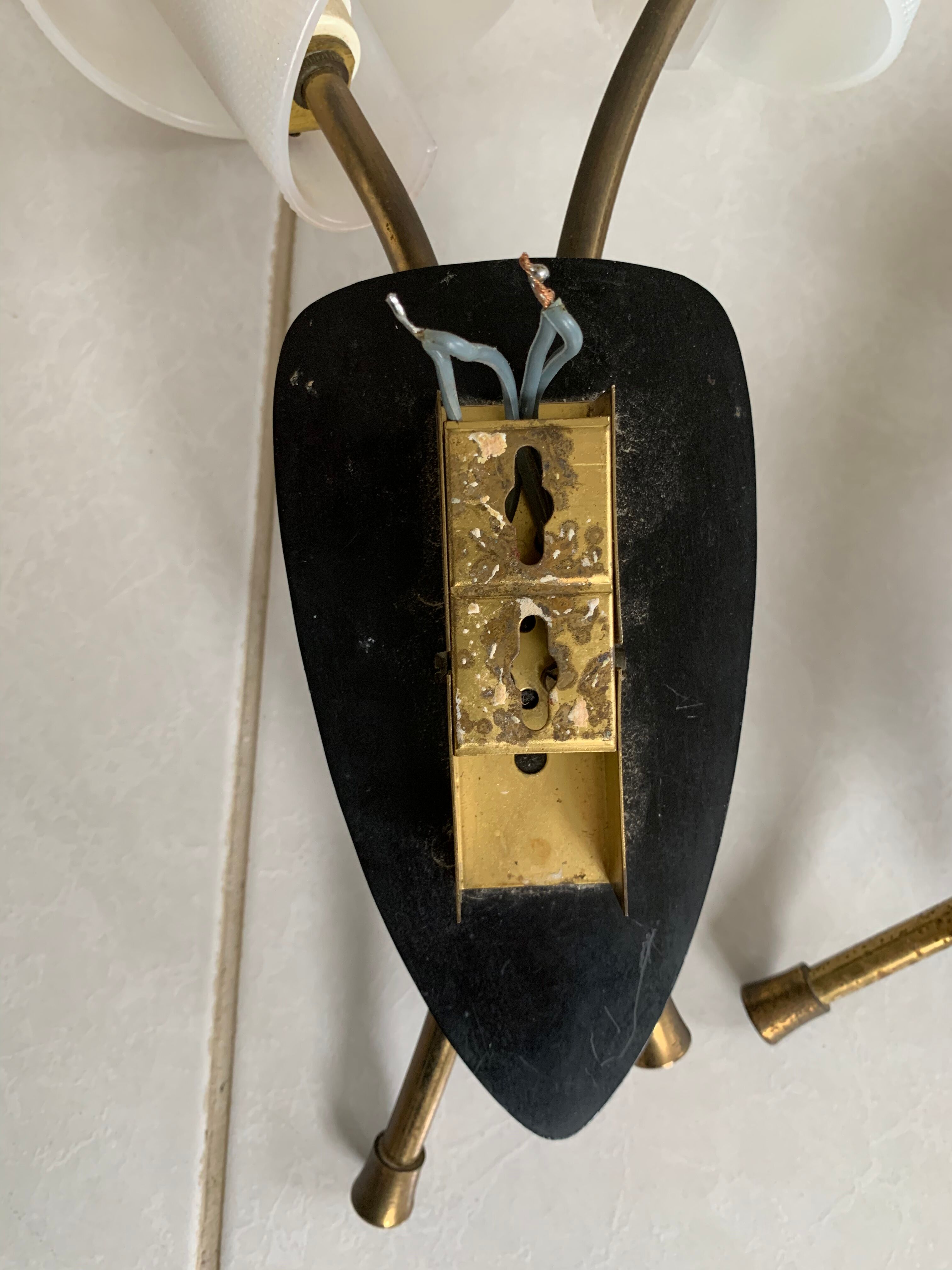 Pair of double wall lights 1950