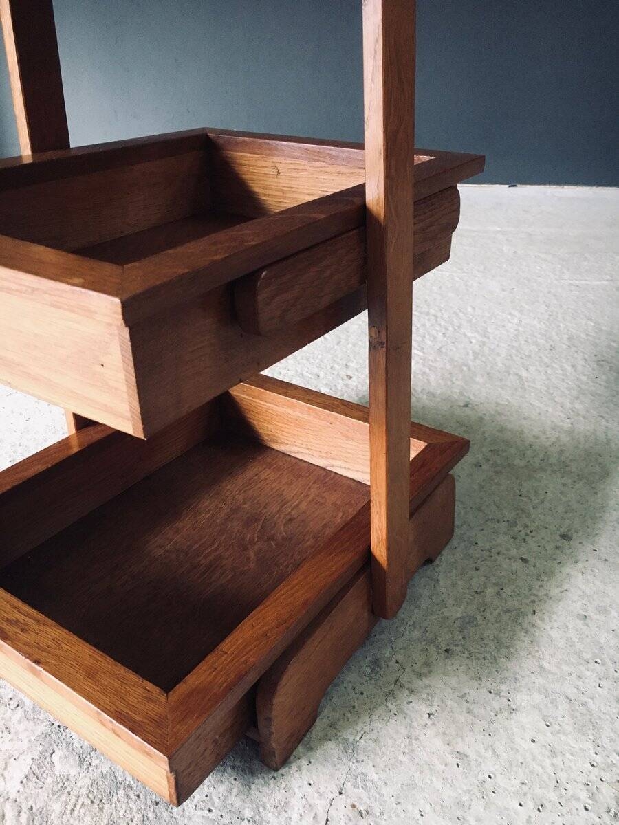 Mid-Century Oak Magazine Holder, Belgium, 1950s