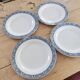 Set of 4 Vintage iron earth flat plates, old crockery