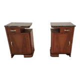 Tables de chevet italiennes Art Déco en noyer, Set de 2