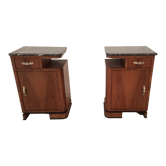 Tables de chevet italiennes Art Déco en noyer, Set de 2