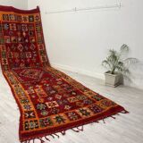 Tapis berbère en laine fait main 521 x 156 cm
