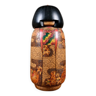 Maple leaf kokeshi, by Inosuke Kobayashi, Japan, 1970s