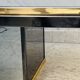 Table basse bicolore en laiton et miroir noir par Fedam