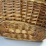 Wicker shopping basket, braided, handmade, vintage