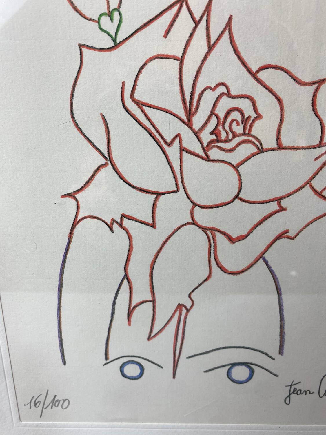 Lithograph by Jean Cocteau