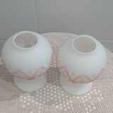 2 appliques opaline et brodées rose