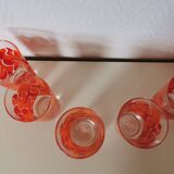 verres à fleur oranges années 70