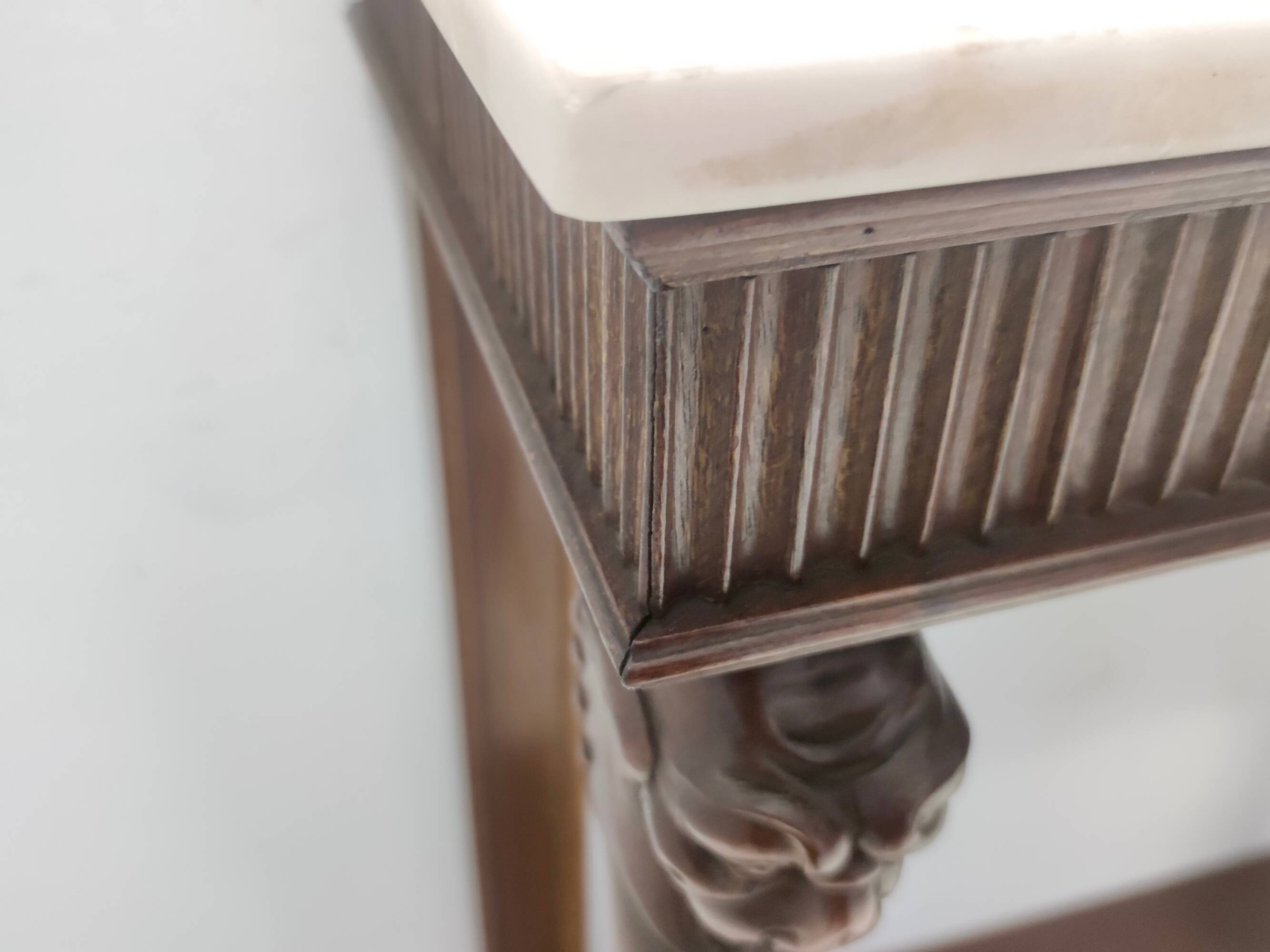 Outstanding Art Deco Style Console with a Carrara Marble Top, Italy