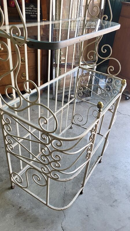 Etagere boulangere ancienne en fer forge a 5 niveaux