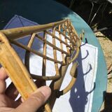 Rattan coat rack with 4 hooks