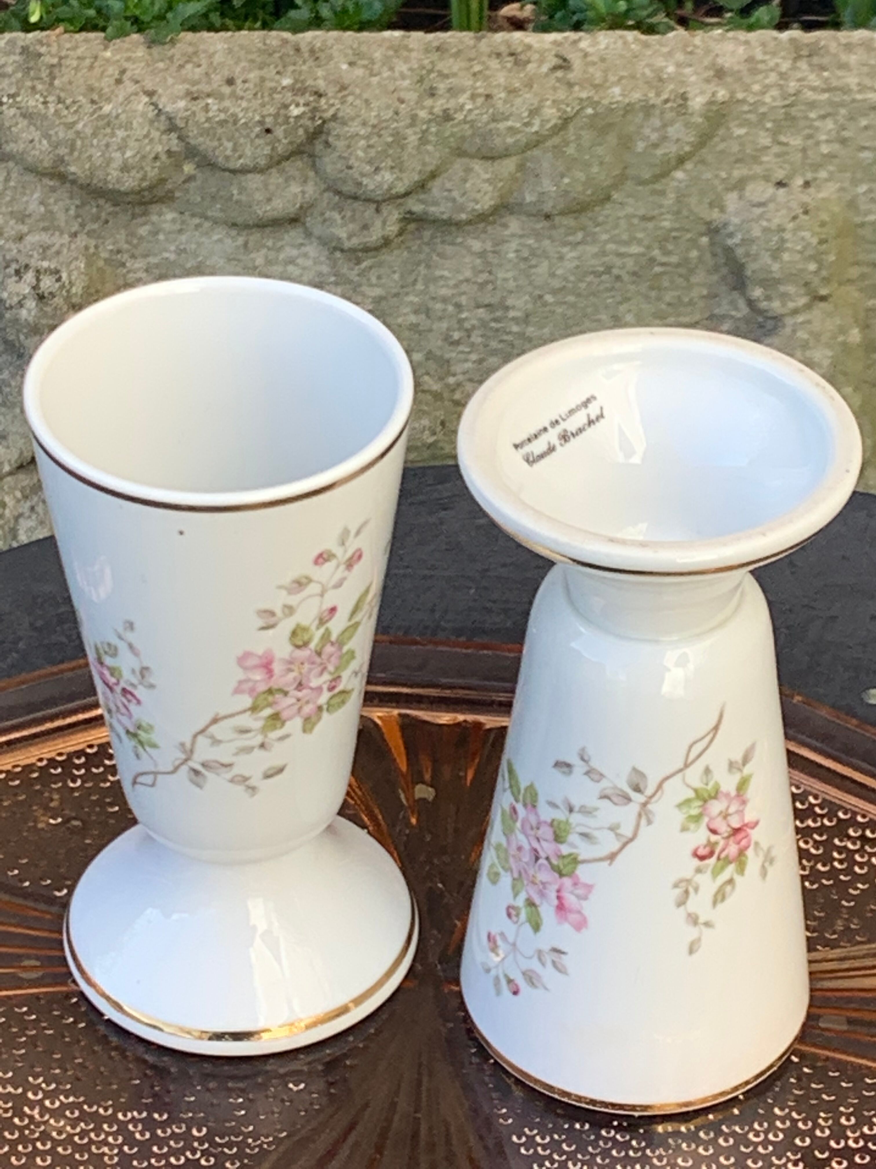 5 mazagrans porcelain vintage rosehip pattern