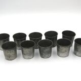 Set of 10 tin cups