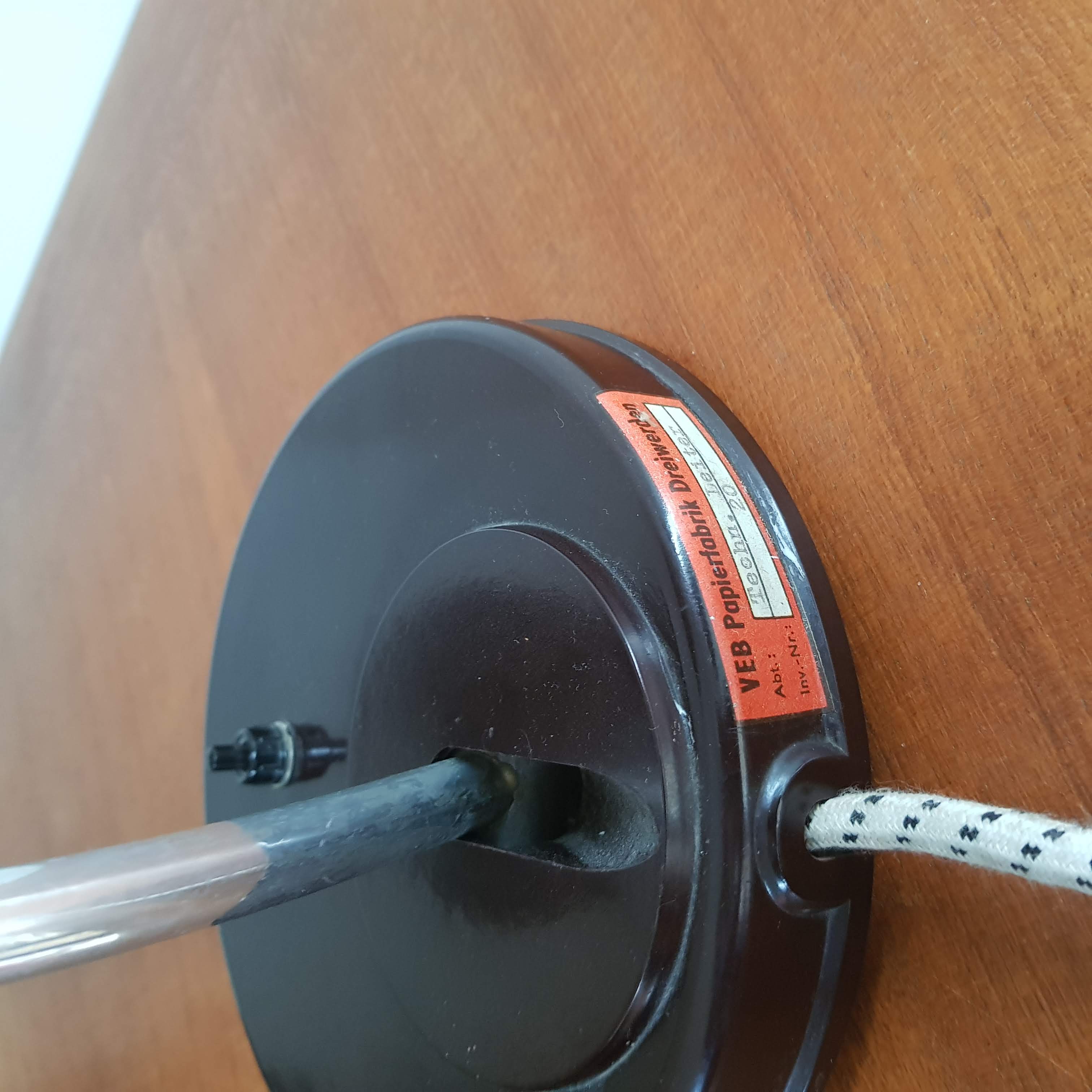 Lampe de bureau vintage noire VEB Leuchtenbau 1950