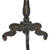 Napoleon III period gueridon in blackened wood with burgauté decoration and painting.