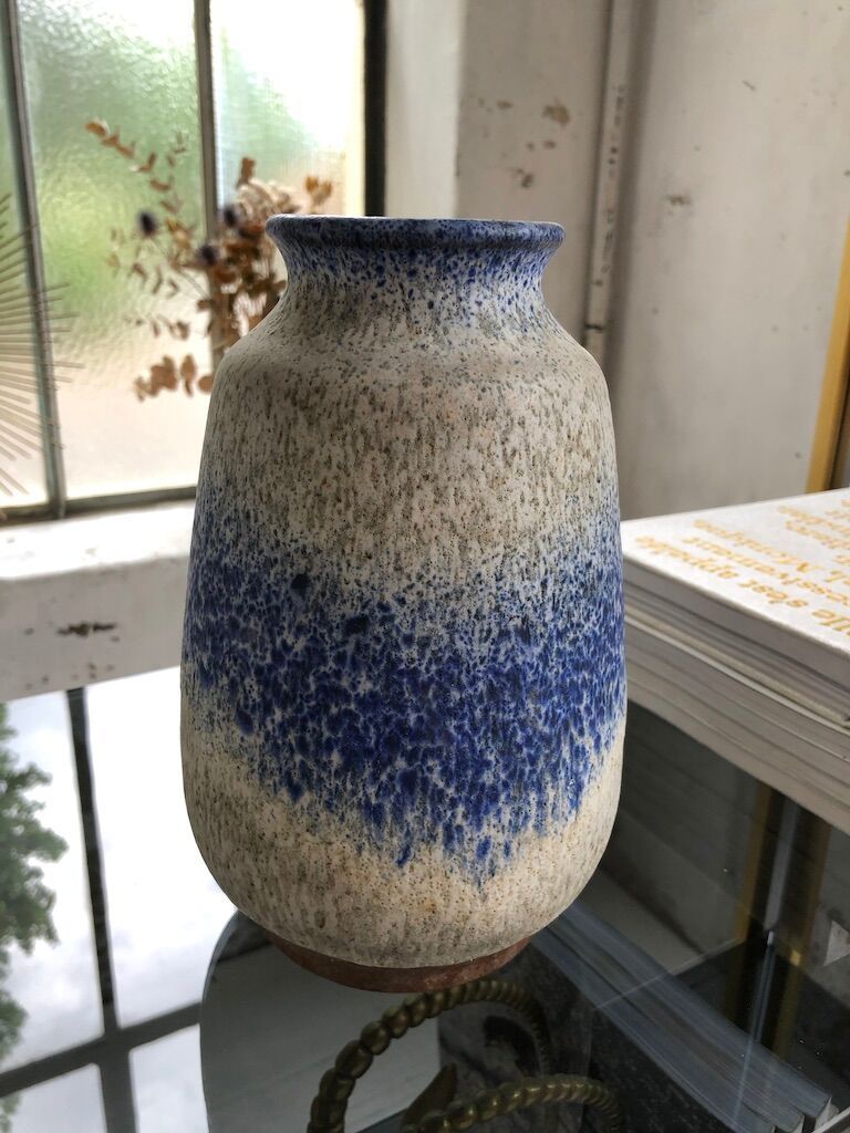 Speckled blue Scheurich vase