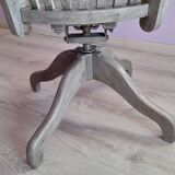 Swivel office chair in gray lacquered wood