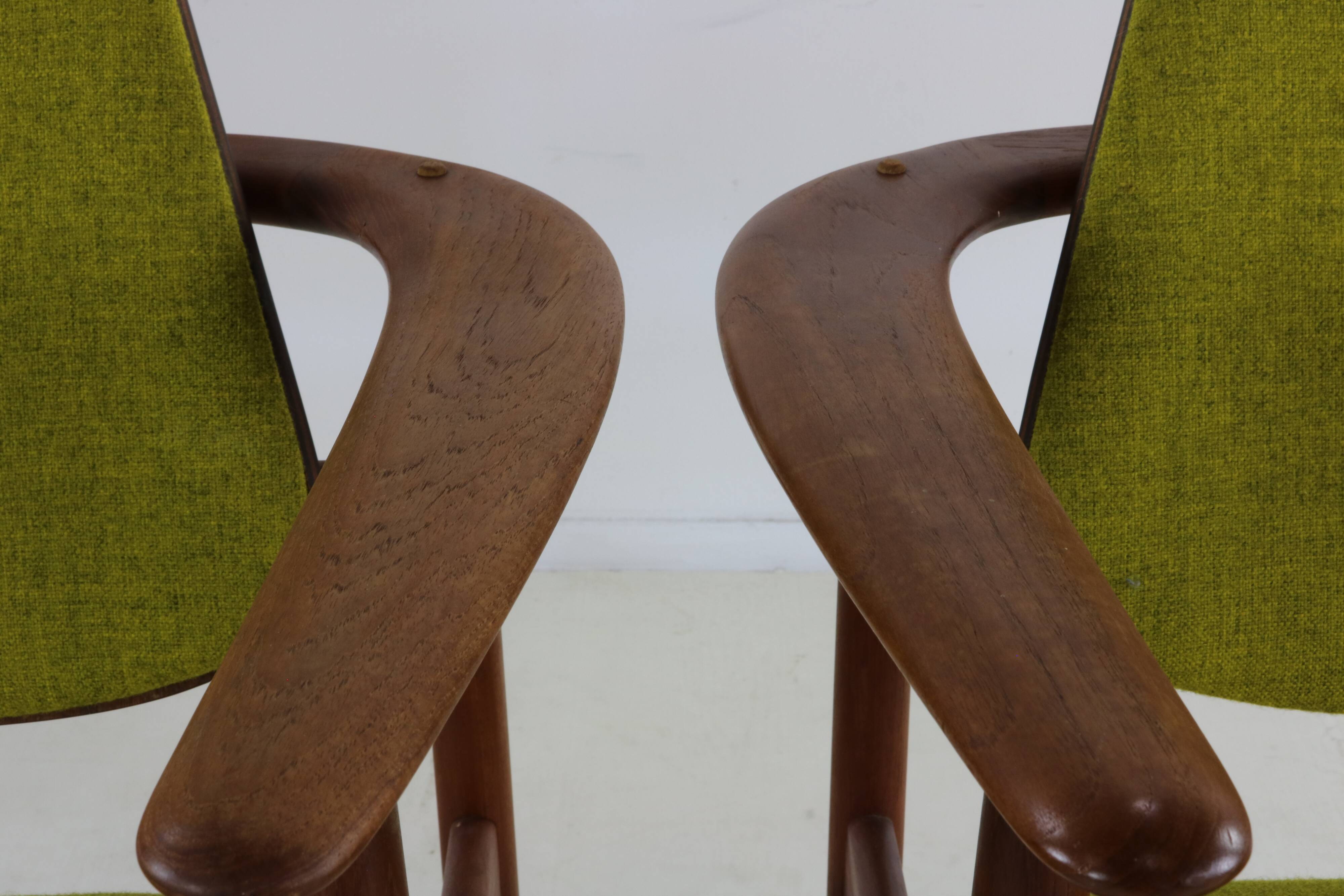 Two Danish design lounge arm chairs by Arne Hovmand Olsen