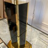 Pair of black and gold lacquered lamps, 1980s