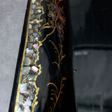 Old Napoleon III pink and mother-of-pearl inlaid tray